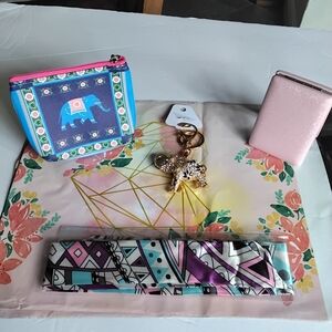 Colorful Elephant Coin Purse and Accessories Set